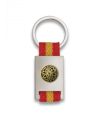 Llavero rectangulo plata + cinta bandera