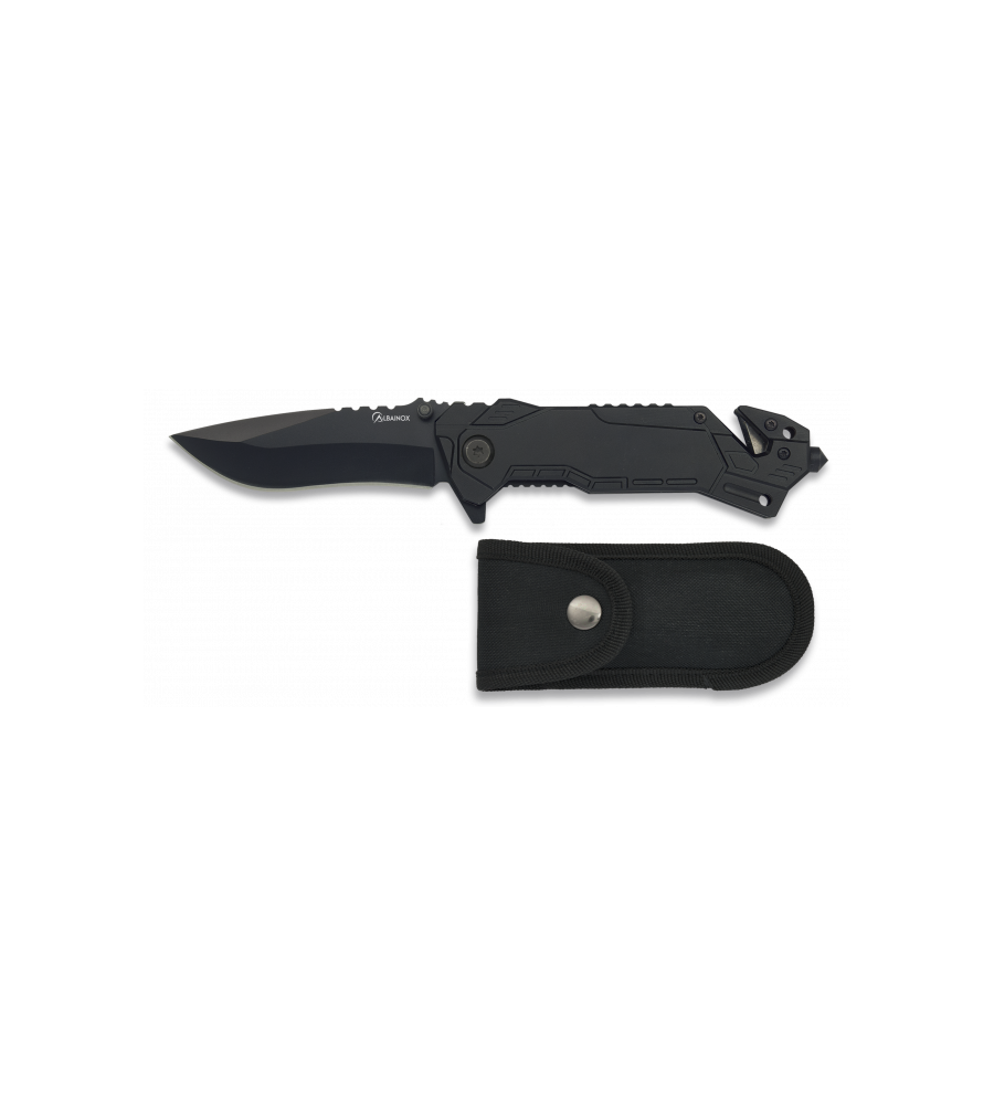 navaja albainox negra. Hoja: 8.1 cm