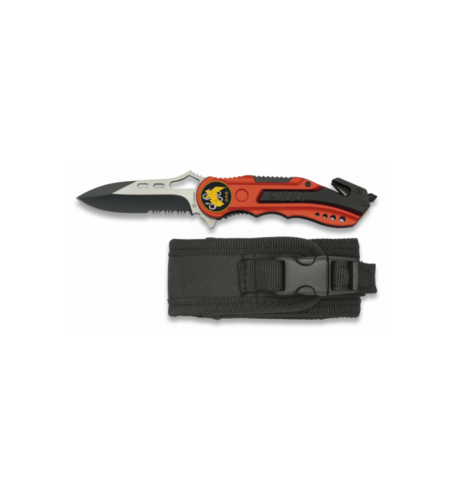 Navaja Albainox roja. sierra. funda. 6.5