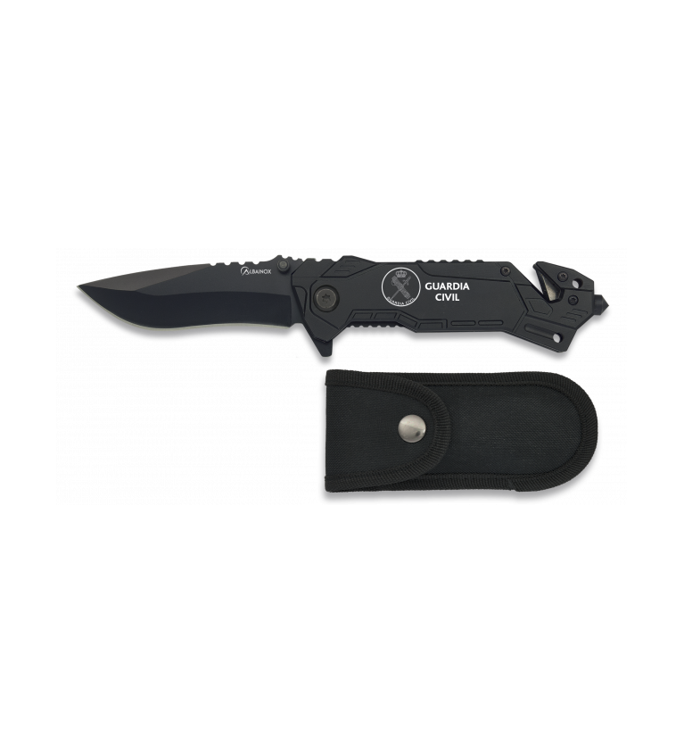 navaja albainox negra. Hoja: 8.1 cm