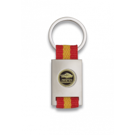 Llavero rectangulo plata + cinta bandera