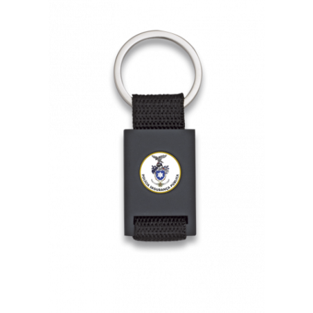 llavero rectangulo negro + cinta negra