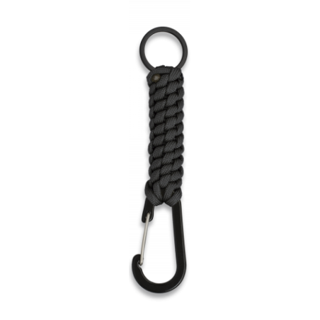 Mosquetón con paracord negro y anilla