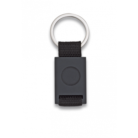 llavero rectangulo negro + cinta negra