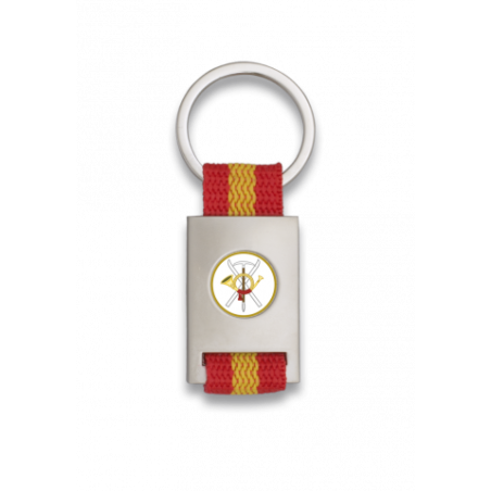 Llavero rectangulo plata + cinta bandera