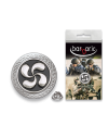 Pin Barbaric plata. borde biselado.Ø20mm