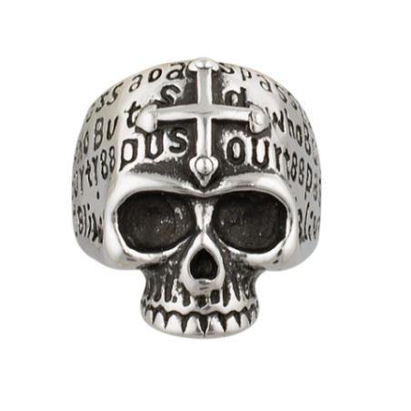 Anillo calavera-cruz  Talla: 24  ø