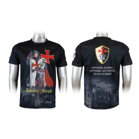 Camiseta Sublim Barbaric Templarios Nega