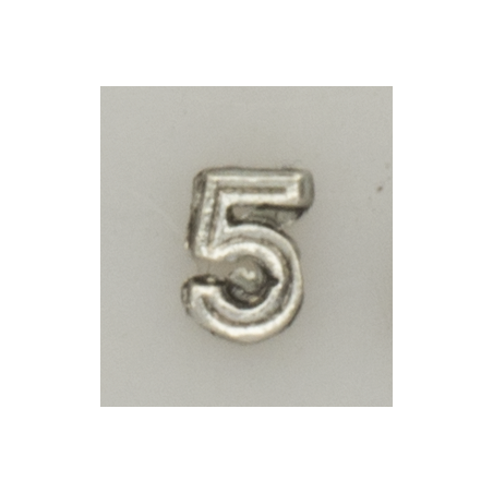 Numeral pasador diario " 5 PLATA "