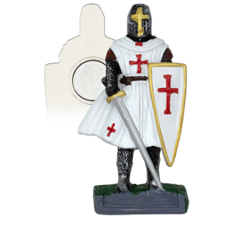Imán Resina Caballero Templario blanco