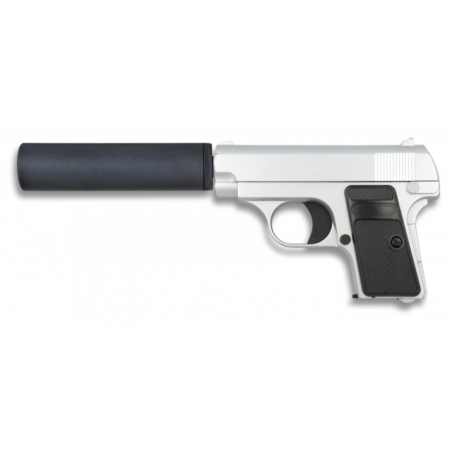 Pistola AIRSOFT.Metal.Plata.
