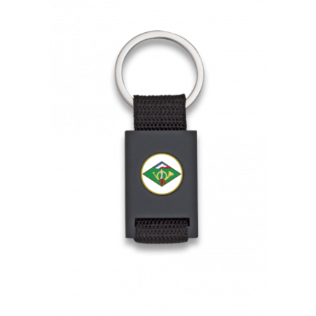 Llavero rectangulo negro + cinta negra