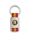 Llavero rectangulo plata+ cinta bandera