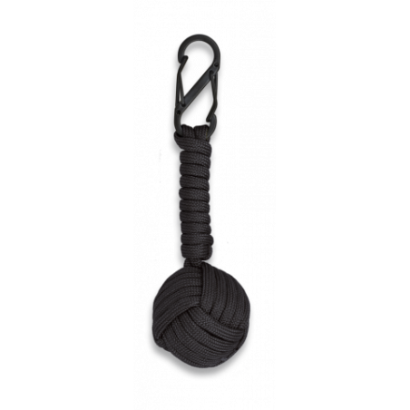 Mosquetón doble con bola de cuerda negra