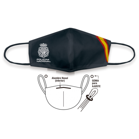 Cubremascarilla TNT Poli Nacional Negra