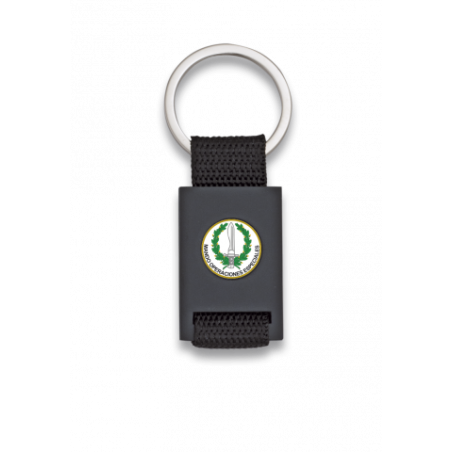 Llavero rectangulo negro + cinta negra