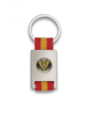 Llavero rectangulo plata + cinta bandera