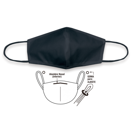 Cubre-Mascarilla TNT negra. Adulto G