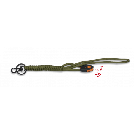 Llavero paracord con silbato Verde