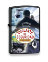 mechero negro vigilante de seguridad