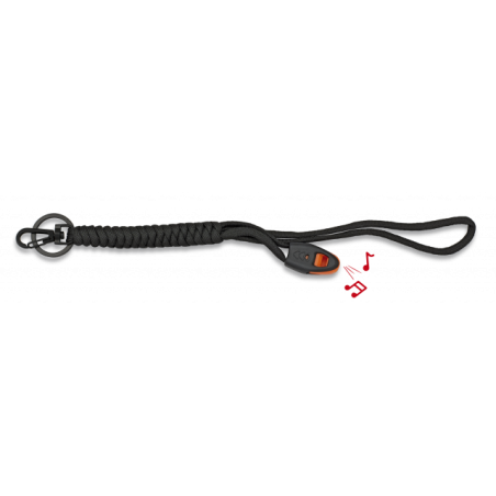 Llavero paracord con silbato Negro