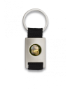 Llavero rectangulo plata + cinta negra