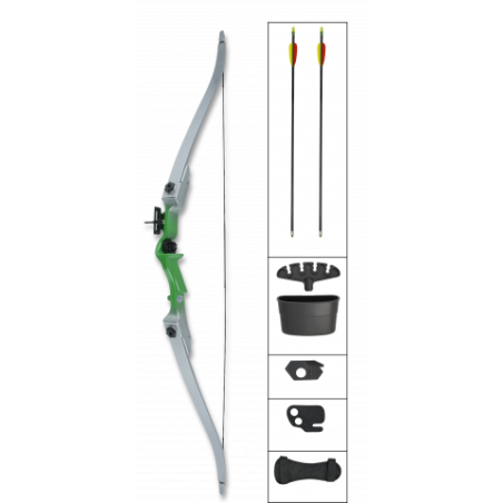 KIT ARCO RECURVO. 20 LBS. PLATA