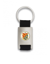 Llavero rectangulo plata + cinta negra