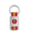 Llavero rectangulo plata + cinta bandera