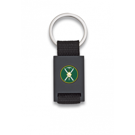 Llavero rectangulo negro + cinta negra