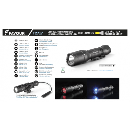 Linterna FAVOUR Recargable 1000 l.