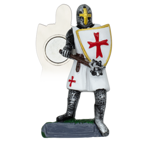 Imán Resina Caballero Templario blanco