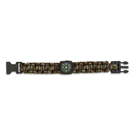 Pulsera paracord CAMO con brújula