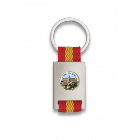 Llavero rectangulo plata + cinta bandera