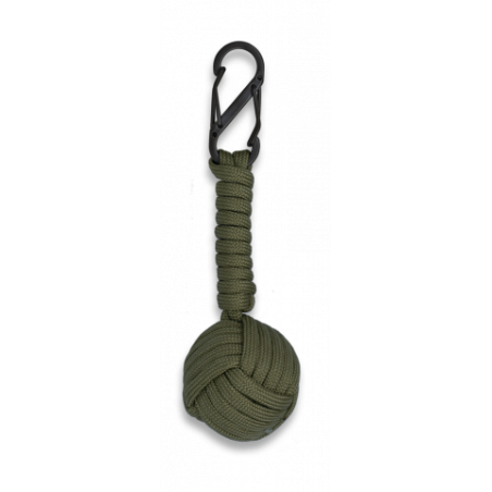 Mosquetón doble con bola de cuerda verde