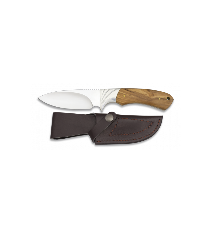 Cuchillo Caza Mango olivo. Total: 23cm