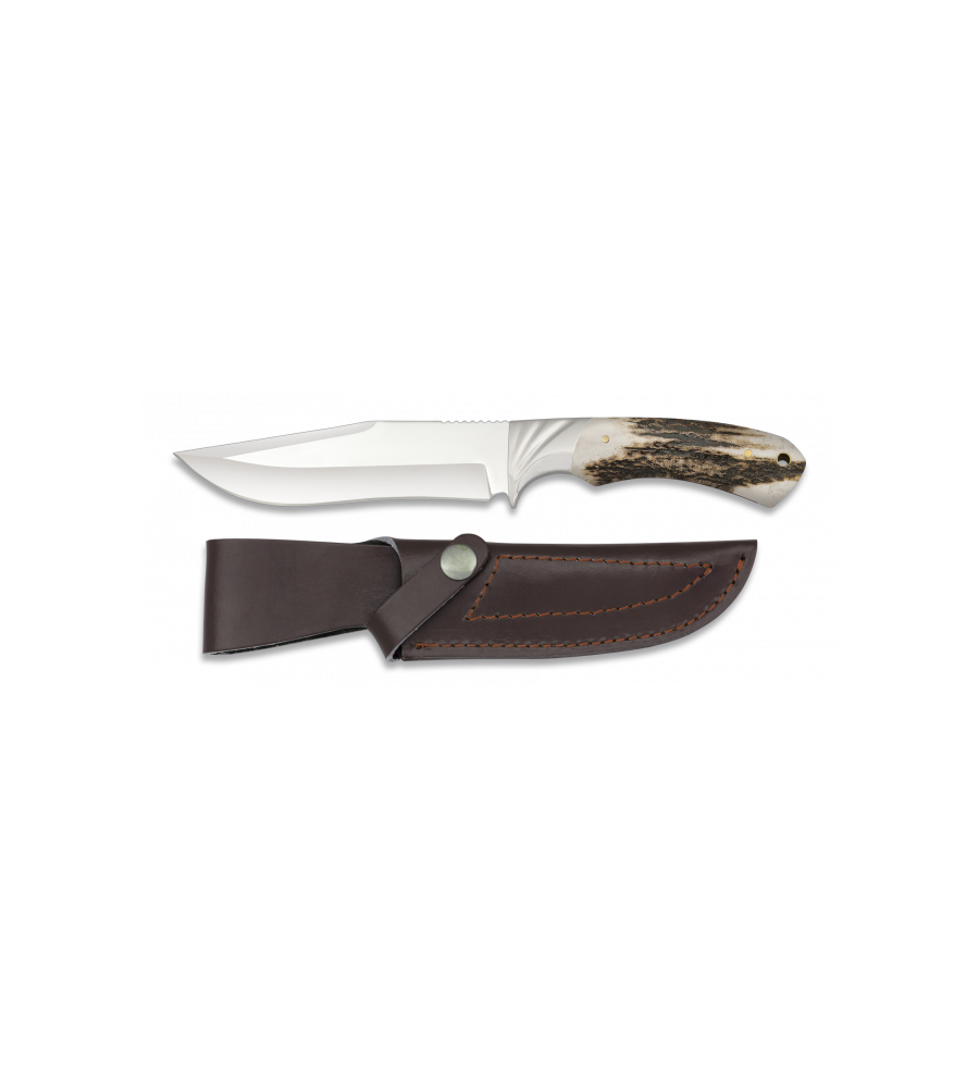 Cuchillo Caza Mango Ciervo. Total: 26 cm
