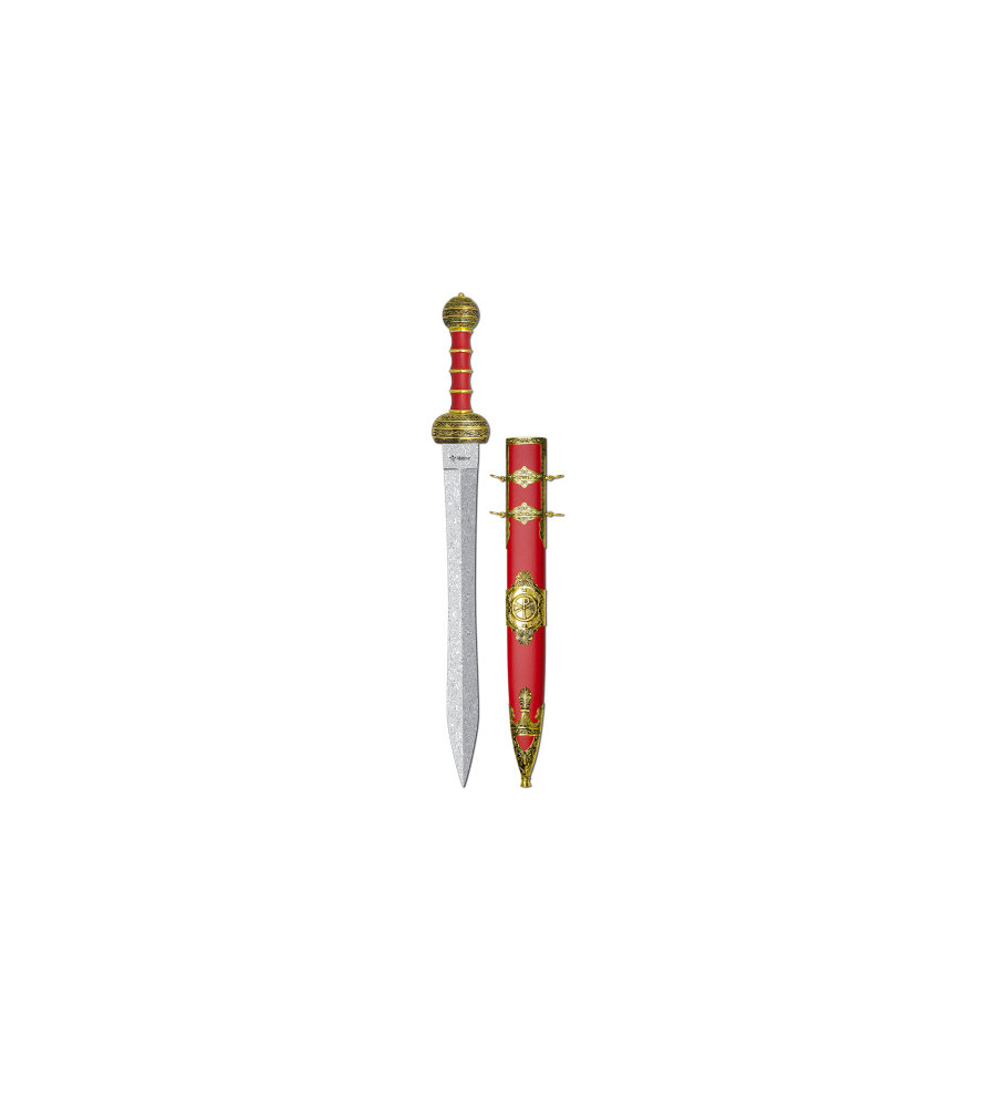 Espada ROMANA  Ornamentación Rojo-Dorado