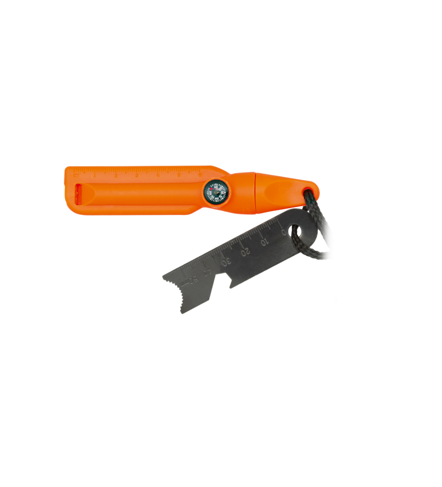 Pedernal Naranja c/ brújula y silbato