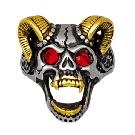 Anillo Calavera cuernos Talla:24 ø