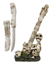 Cuchillo decoración c/peana calaveras