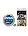 Pin Barbaric plata. borde biselado.20mm
