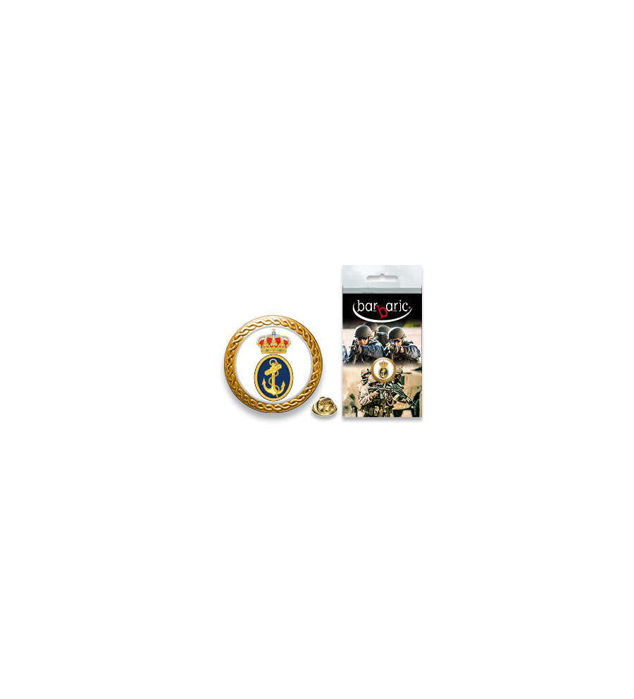 Pin Barbaric oro. borde biselado. D:20mm