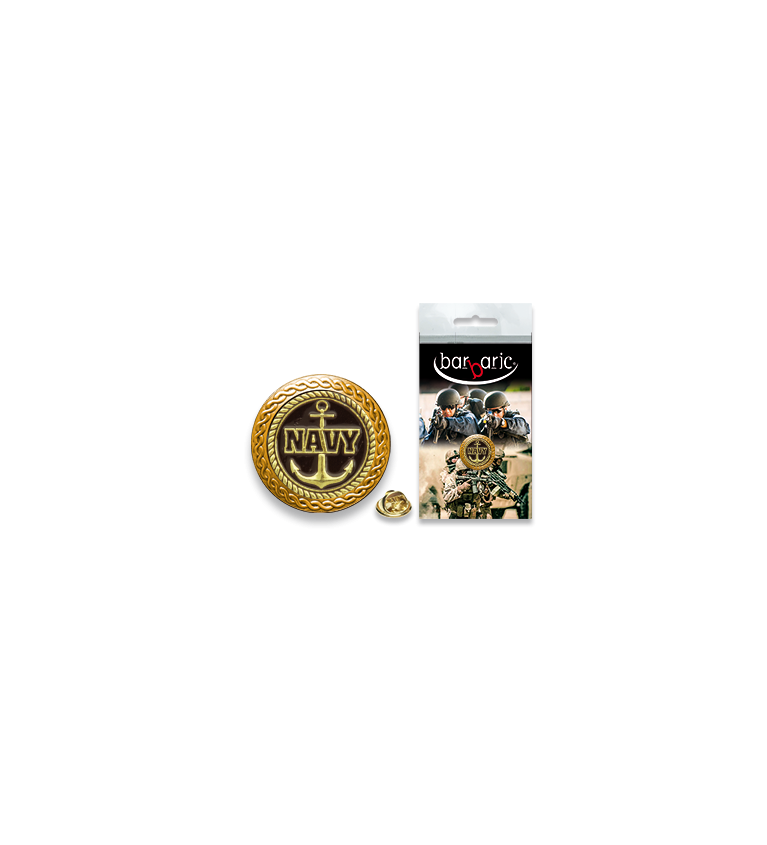 Pin Barbaric oro. borde biselado. D:20mm