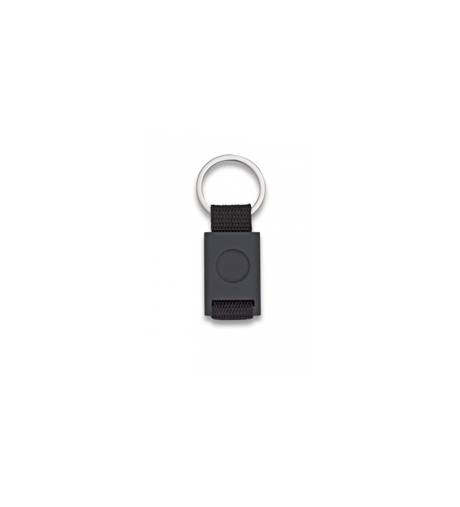 llavero rectangulo negro + cinta negra
