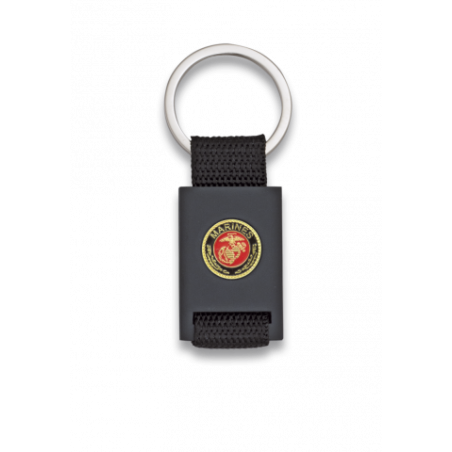 Llavero rectangulo negro + cinta negra