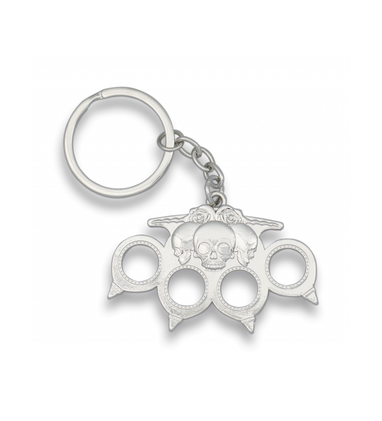 llavero calavera plata