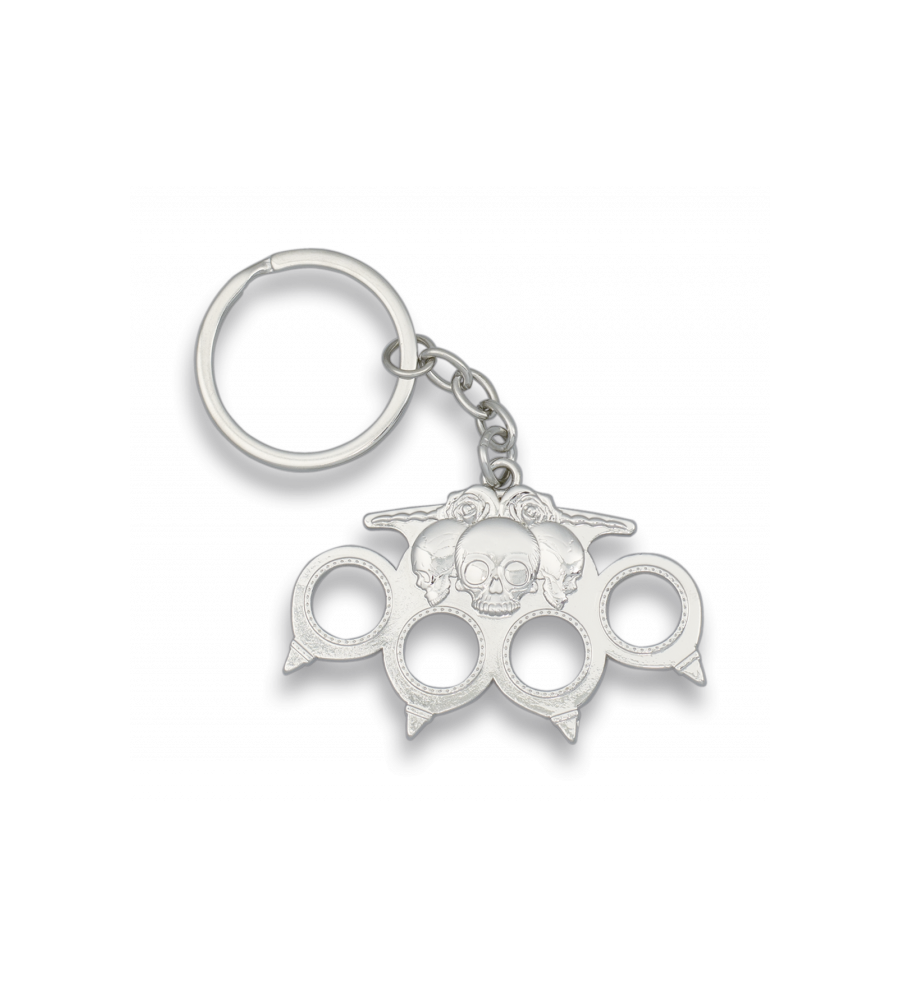 llavero calavera plata
