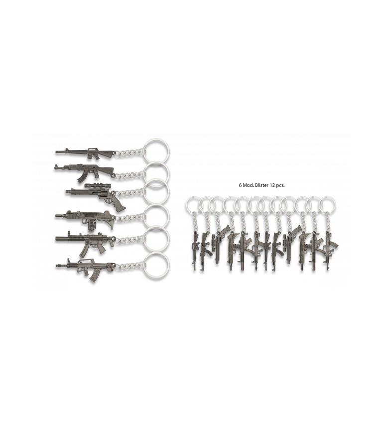 Llavero Armas Blister 12 pzs
