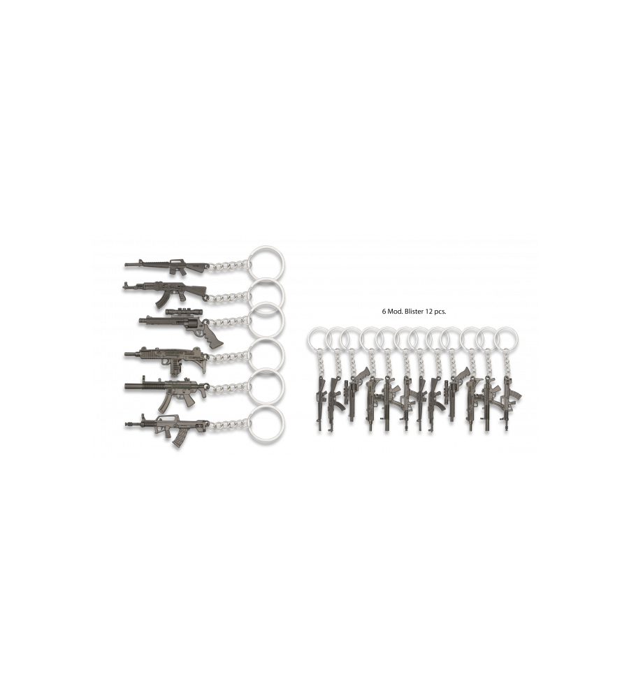 Llavero Armas Blister 12 pzs